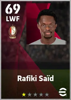 Rafiki Said eFootball 2026 player card — 69 OVR LWF