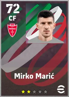 Mirko Maric eFootball 2026 player card — 72 OVR CF