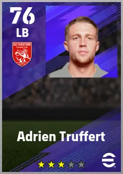 Adrien Truffert eFootball 2026 player card — 76 OVR LB