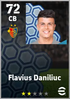 Flavius Daniliuc eFootball 2026 player card — 72 OVR CB