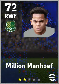 Million Manhoef eFootball 2026 player card — 72 OVR RWF