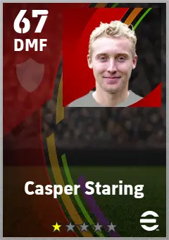 Casper Staring eFootball 2026 player card — 67 OVR DMF