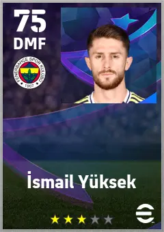 Ismail Yuksek eFootball 2026 player card — 75 OVR DMF