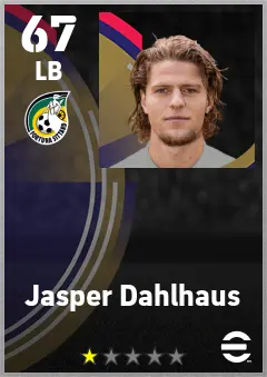 Jasper Dahlhaus eFootball 2026 player card — 67 OVR LB