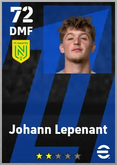 Johann Lepenant eFootball 2026 player card — 72 OVR DMF