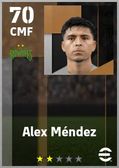 Alex Mendez eFootball 2026 player card — 70 OVR CMF