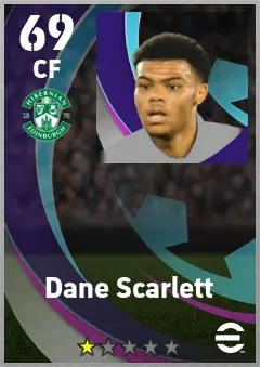 Dane Scarlett eFootball 2026 player card — 69 OVR CF