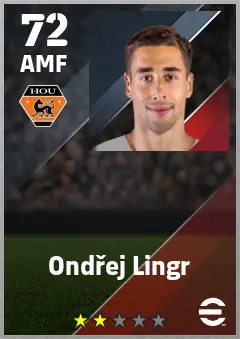Ondrej Lingr eFootball 2026 player card — 72 OVR AMF