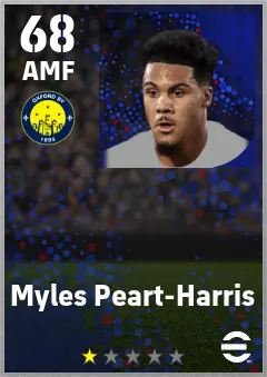 Myles Peart-Harris eFootball 2026 player card — 68 OVR AMF