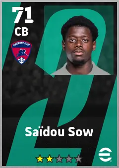 Saidou Sow eFootball 2026 player card — 71 OVR CB