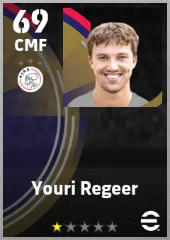 Youri Regeer eFootball 2026 player card — 69 OVR CMF