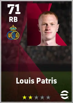 Louis Patris eFootball 2026 player card — 71 OVR RB