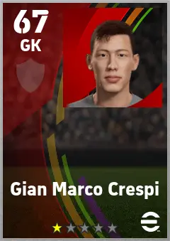 Gian Marco Crespi eFootball 2026 player card — 67 OVR GK