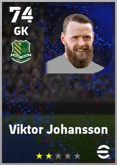 Viktor Johansson eFootball 2026 player card — 74 OVR GK