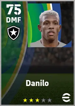 Danilo eFootball 2026 player card — 75 OVR DMF