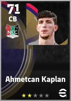 Ahmetcan Kaplan eFootball 2026 player card — 71 OVR CB