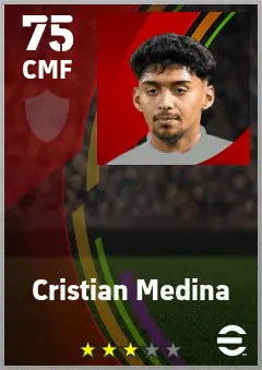 Cristian Medina eFootball 2026 player card — 75 OVR CMF