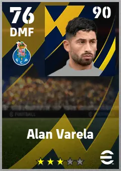 Alan Varela eFootball 2026 player card — 76 OVR DMF