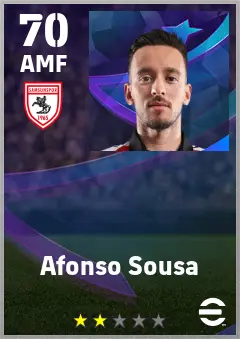 Afonso Sousa eFootball 2026 player card — 70 OVR AMF
