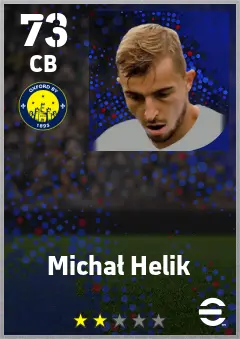 Michal Helik eFootball 2026 player card — 73 OVR CB