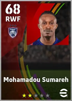 Mohamadou Sumareh eFootball 2026 player card — 68 OVR RWF