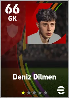 Deniz Dilmen eFootball 2026 player card — 66 OVR GK