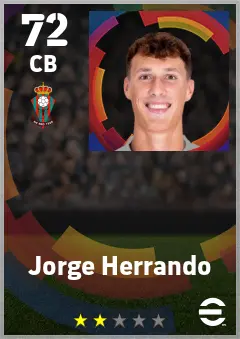 Jorge Herrando eFootball 2026 player card — 72 OVR CB