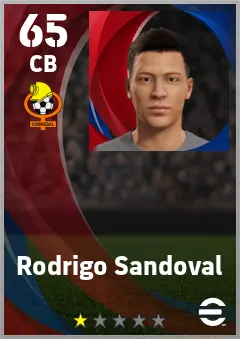 Rodrigo Sandoval eFootball 2026 player card — 65 OVR CB