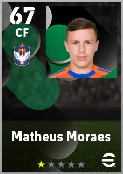 Matheus Moraes eFootball 2026 player card — 67 OVR CF