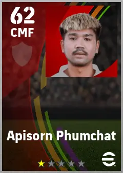 Apisorn Phumchat eFootball 2026 player card — 62 OVR CMF