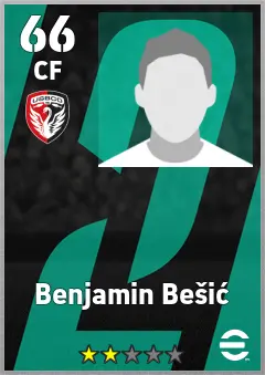Benjamin Besic eFootball 2026 player card, 66 OVR CF