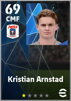 Kristian Arnstad eFootball 2026 player card — 69 OVR CMF