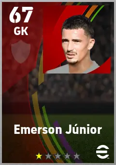 Emerson Junior eFootball 2026 player card — 67 OVR GK