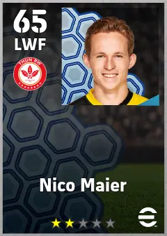 Nico Maier eFootball 2026 player card, 65 OVR LWF