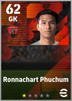 Ronnachart Phuchum eFootball 2026 player card — 62 OVR GK