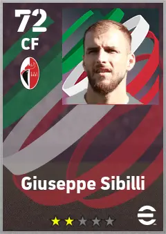 Giuseppe Sibilli eFootball 2026 player card — 72 OVR CF