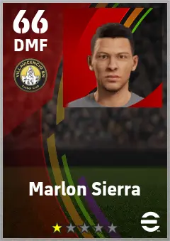 Marlon Sierra eFootball 2026 player card — 66 OVR DMF