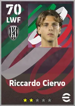 Riccardo Ciervo eFootball 2026 player card — 70 OVR LWF