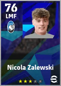 Nicola Zalewski eFootball 2026 player card — 76 OVR LMF