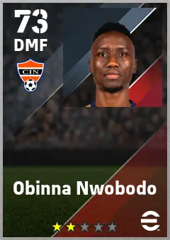 Obinna Nwobodo eFootball 2026 player card — 73 OVR DMF