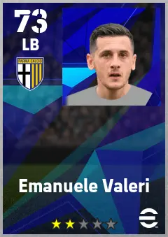 Emanuele Valeri eFootball 2026 player card — 73 OVR LB