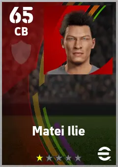 Matei Ilie eFootball 2026 player card — 65 OVR CB