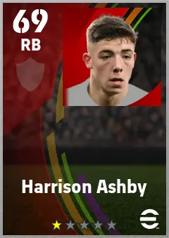 Harrison Ashby eFootball 2026 player card — 69 OVR RB