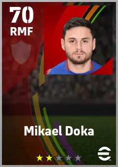 Mikael Doka eFootball 2026 player card — 70 OVR RMF
