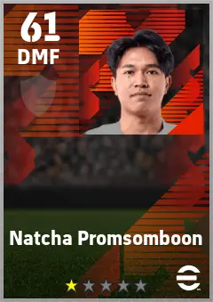 Natcha Promsomboon eFootball 2026 player card — 61 OVR DMF