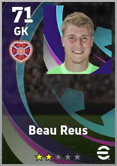 Beau Reus eFootball 2026 player card, 71 OVR GK