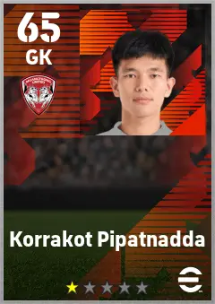 Korrakot Pipatnadda eFootball 2026 player card — 65 OVR GK