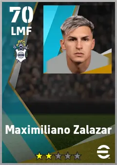 Maximiliano Zalazar eFootball 2026 player card — 70 OVR LMF