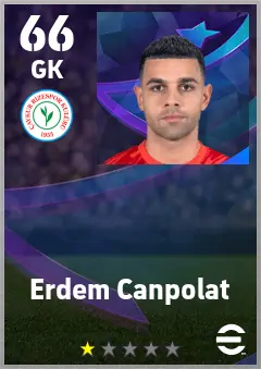 Erdem Canpolat eFootball 2026 player card — 66 OVR GK