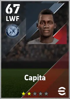 Capita eFootball 2026 player card — 67 OVR LWF